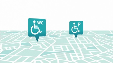 Om at finde handicaptoiletter og -parkering