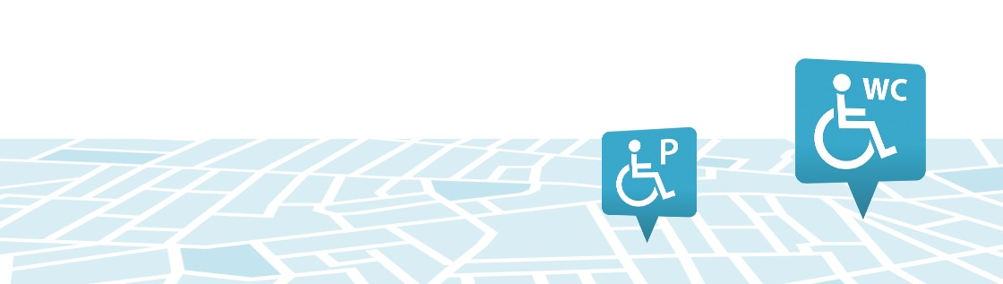 Find toiletter og parkeringspladser, der er kørestolsvenlige i nærheden af dig